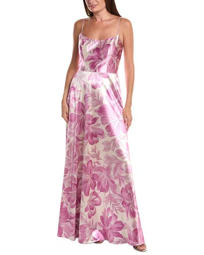 Rene Ruiz Faille Gown In Purple