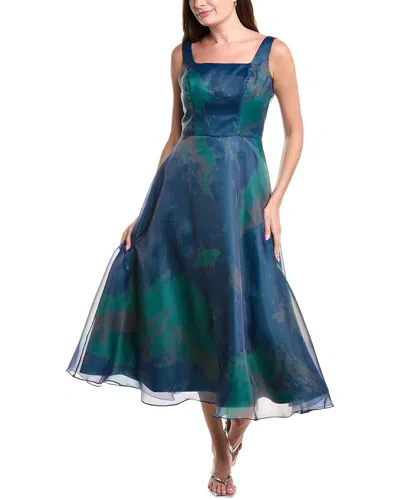 Rene Ruiz Fil Coupe Tea-length Dress In Green