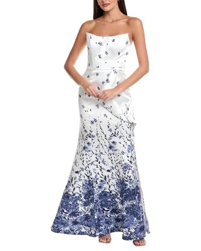 Rene Ruiz Flare Gown In White