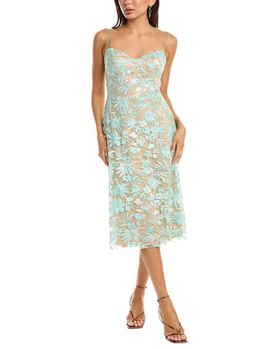 Rene Ruiz Flare Hem Midi Dress In Green