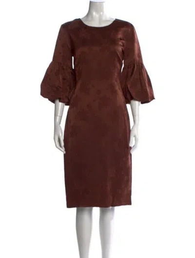 Pre-owned Rene Ruiz Floral Print Knee-length Dress W/ Tags In Brown