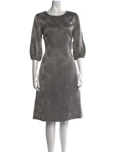Pre-owned Rene Ruiz Floral Print Knee-length Dress W/ Tags In Grey