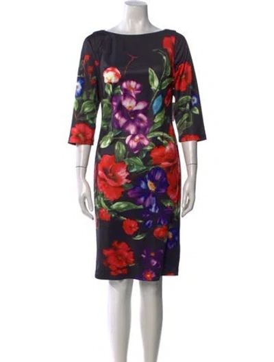 Pre-owned Rene Ruiz Floral Print Knee-length Dress W/ Tags In Multi