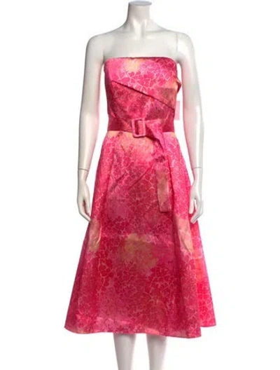 Pre-owned Rene Ruiz Floral Print Knee-length Dress W/ Tags In Pink