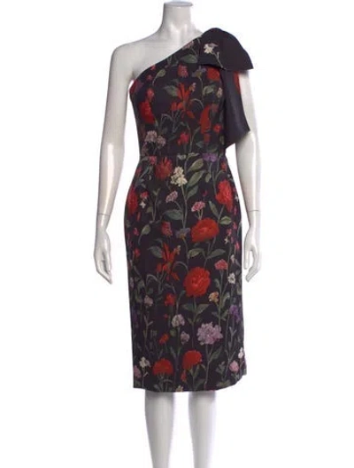 Pre-owned Rene Ruiz Floral Print Knee-length Dress W/ Tags In Purple