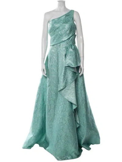 Pre-owned Rene Ruiz Floral Print Long Dress W/ Tags In Green