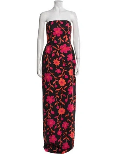 Pre-owned Rene Ruiz Floral Print Long Dress W/ Tags In Multicolor