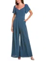 Rene Ruiz Flutter Sleeve Jumpsuit In Blue