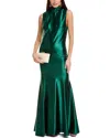 Rene Ruiz Sleeveless Turtleneck Gown In Multi