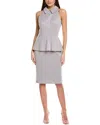 Rene Ruiz Halter Peplum Cocktail With Collar