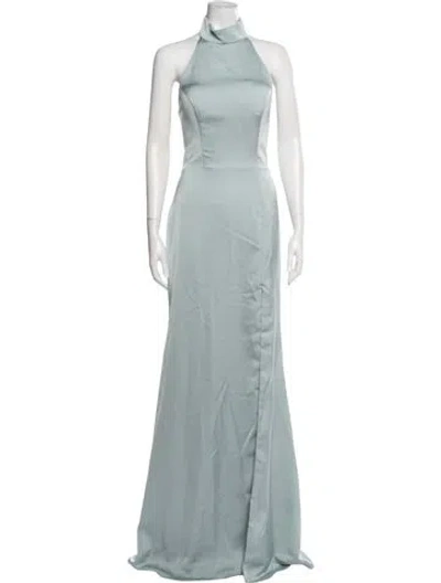 Pre-owned Rene Ruiz Halterneck Long Dress W/ Tags In Blue