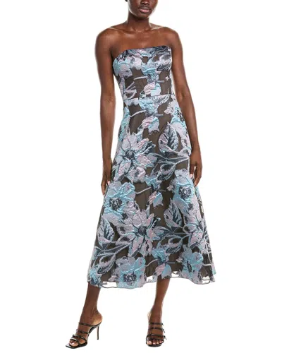 Rene Ruiz Jacquard Midi Dress In Blue