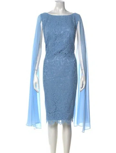 Pre-owned Rene Ruiz Lace Pattern Knee-length Dress In Blue