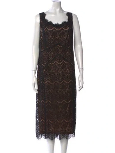 Pre-owned Rene Ruiz Lace Pattern Knee-length Dress W/ Tags In Brown