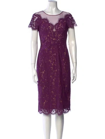 Pre-owned Rene Ruiz Lace Pattern Knee-length Dress W/ Tags In Purple