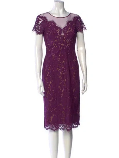 Pre-owned Rene Ruiz Lace Pattern Knee-length Dress W/ Tags In Purple