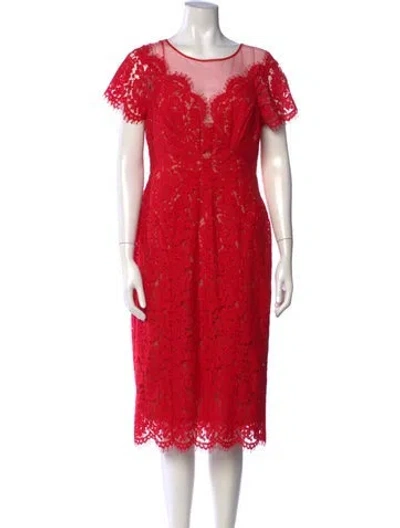 Pre-owned Rene Ruiz Lace Pattern Knee-length Dress W/ Tags In Red