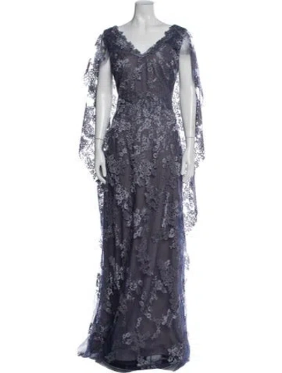 Pre-owned Rene Ruiz Lace Pattern Long Dress W/ Tags In Multi