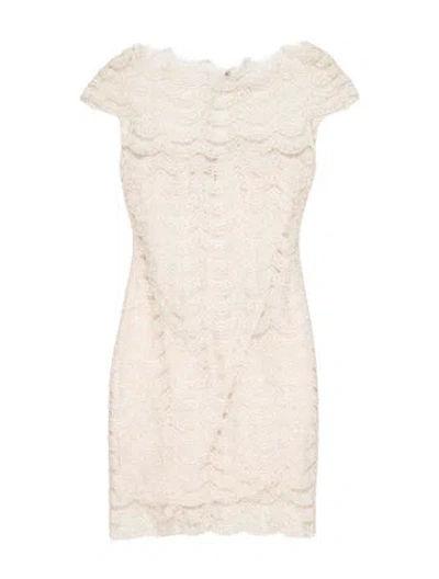 Pre-owned Rene Ruiz Lace Pattern Mini Dress In Neutral