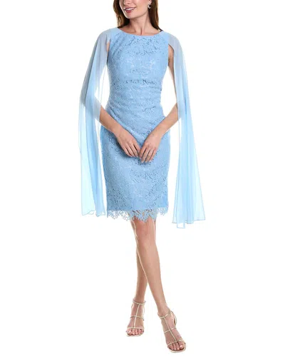 Rene Ruiz Lace Sheath Dress In Blue