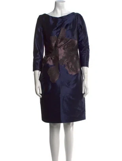 Pre-owned Rene Ruiz Leather Knee-length Dress In Blue