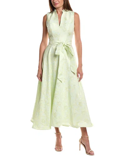Rene Ruiz Mandarin Collar Jacquard Flare Hem Maxi Dress In Multi