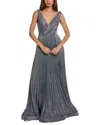 Rene Ruiz Off-the-shoulder Stretch Faille Mermaid Gown In Blue