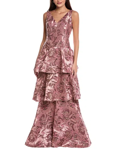 RENE RUIZ RENE RUIZ METALLIC JACQUARD GOWN