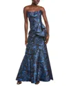 Rene Ruiz Mikado Gown In Blue