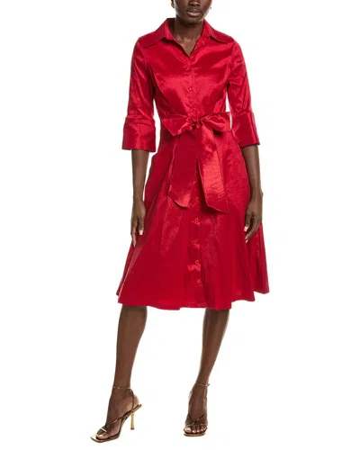 Rene Ruiz Mikado Shirt Dress In Red