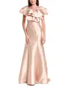 Rene Ruiz V-neck Macado Gown With Pockets