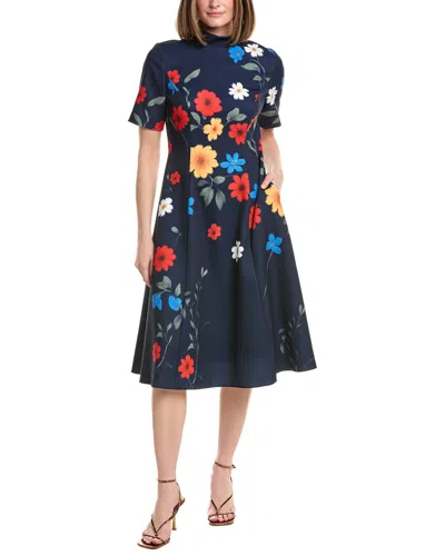 Rene Ruiz Mock Neck Floral Midi Dress In Multi