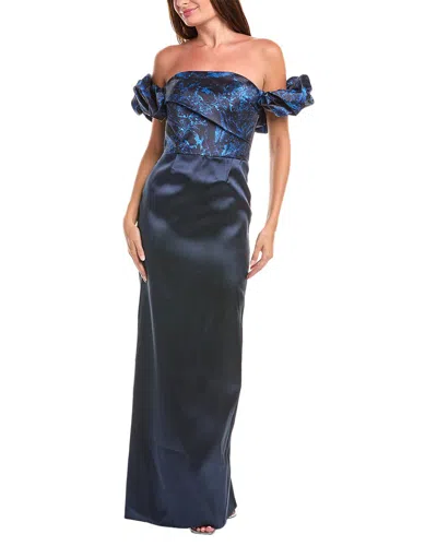 Rene Ruiz Off-shoulder Mini Dress In Blue