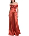 Rene Ruiz Off-the-shoulder A-line Gown In Red
