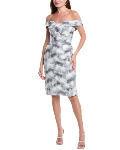 Rene Ruiz Off-the-shoulder Jacquard Cocktail Dress In Multi