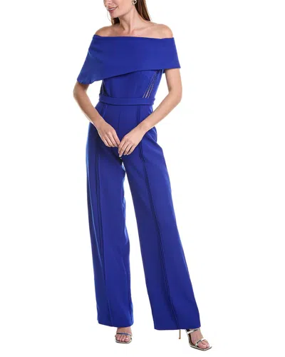 Rene Ruiz Off-the-shoulder Jumpsuit In Blue