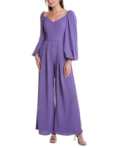 Rene Ruiz Off-the-shoulder Jumpsuit In Purple