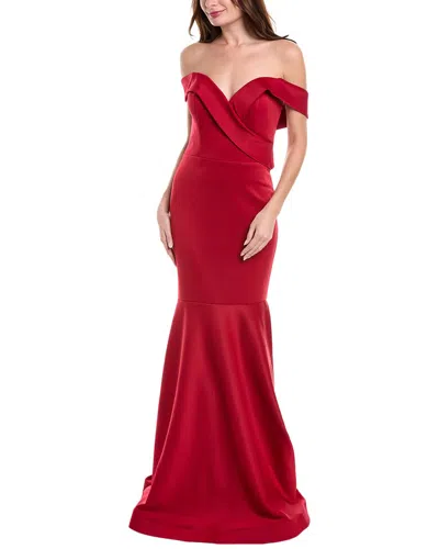 Rene Ruiz Off-the-shoulder Mermaid Gown In Animal Print