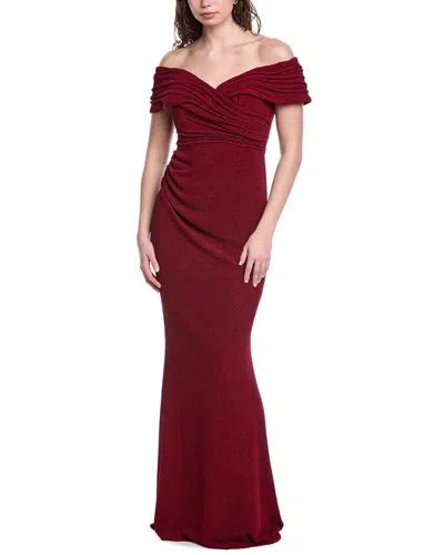 Rene Ruiz Off-shoulder Mermaid Gown In Burgundy