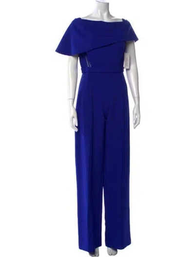 Pre-owned Rene Ruiz Off-the-shoulder Jumpsuit W/ Tags In Blue