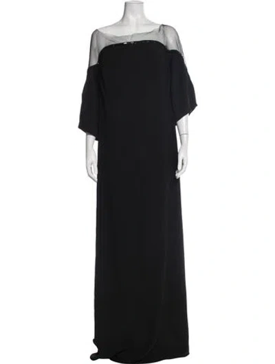 Pre-owned Rene Ruiz Off-the-shoulder Long Dress In Black