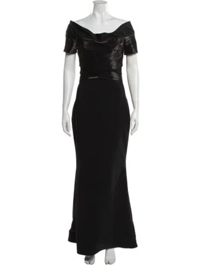 Pre-owned Rene Ruiz Off-the-shoulder Long Dress In Black