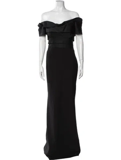 Pre-owned Rene Ruiz Off-the-shoulder Long Dress In Blue