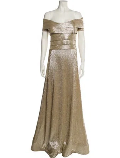 Pre-owned Rene Ruiz Off-the-shoulder Long Dress In Neutral