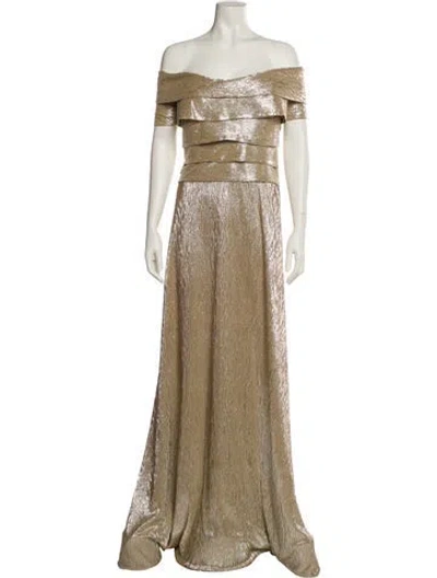 Pre-owned Rene Ruiz Off-the-shoulder Long Dress In Neutral