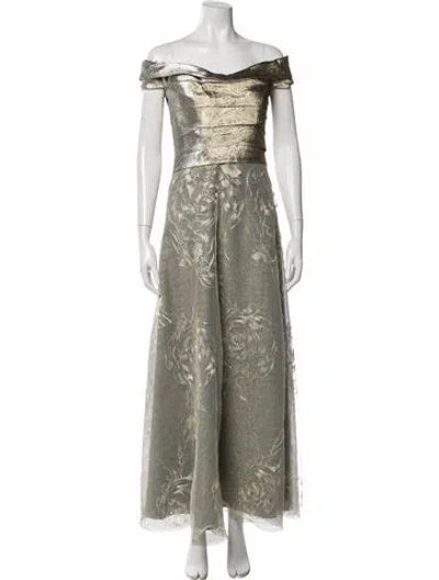 Pre-owned Rene Ruiz Off-the-shoulder Long Dress In Neutral