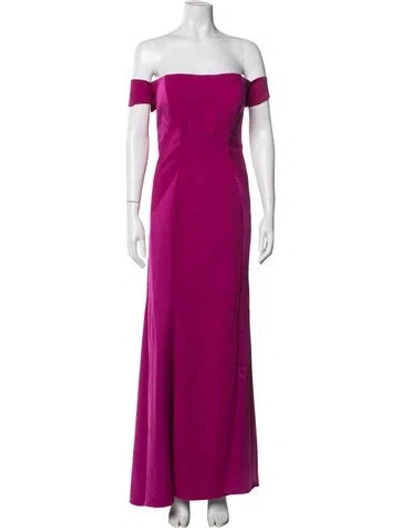 Pre-owned Rene Ruiz Off-the-shoulder Long Dress In Purple