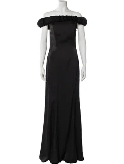 Pre-owned Rene Ruiz Off-the-shoulder Long Dress W/ Tags In Blue