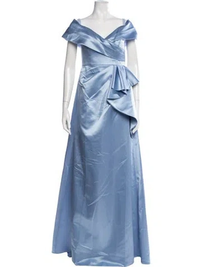 Pre-owned Rene Ruiz Off-the-shoulder Long Dress W/ Tags In Blue