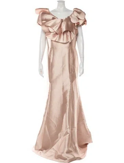 Pre-owned Rene Ruiz Off-the-shoulder Long Dress W/ Tags In Neutral